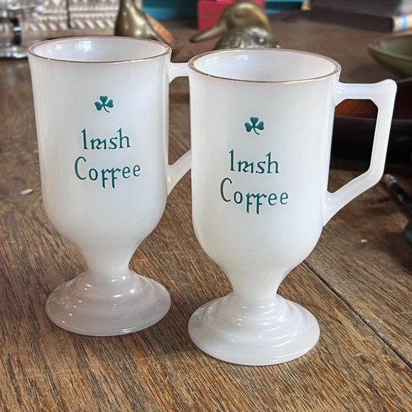 Federal Glass Dining Vintage Federal Glass Continental Cups Irish